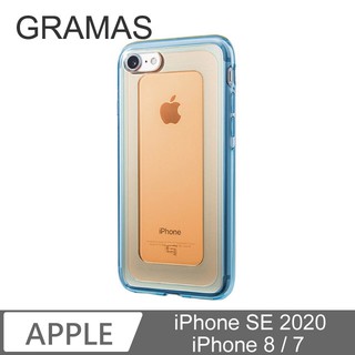 Gramas iPhone SE 2020 SE2 / 7 / 8 日本漾透寶石防震殼-(橙藍)
