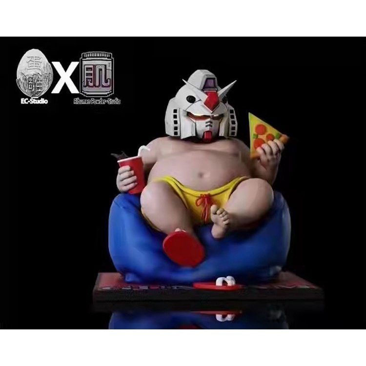 清倉【鋼彈 RX-78】 蛋白粉 坐姿 肥 仔系列 01 真圓 元祖 gk 雕像 模型 15cm