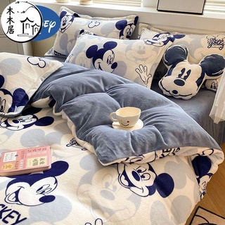 台灣特價 迪士尼米奇 維尼夥伴 冬季加厚牛奶絨四件組 雙面珊瑚絨被套組寶寶絨床包 單人三件組 雙人四件組 加大特大 床罩