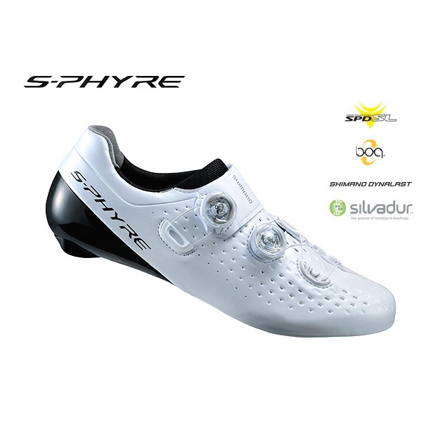 『小蔡單車』 Shimano S-PHYRE RC9 碳纖維複合鞋底 Boa單旋鈕式 卡鞋/車鞋 白寬版