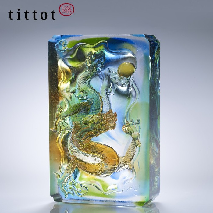 【tittot 琉園丨龍騰摘星】 琉璃 藝術品 收藏 擺飾