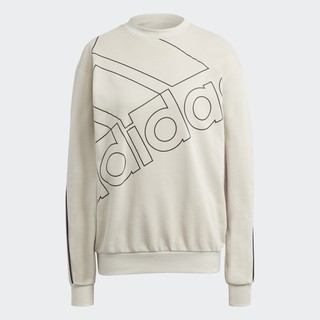 Adidas Giant Logo Sweatshirt 女款米白色運動長袖上衣-NO.GL0531