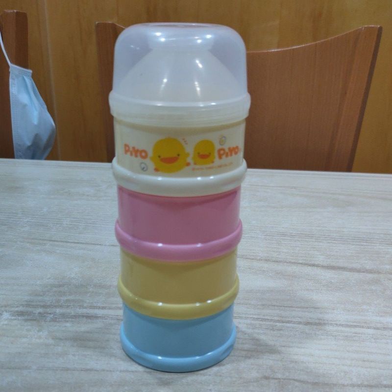 二手黃色小鴨分層奶粉罐分裝盒