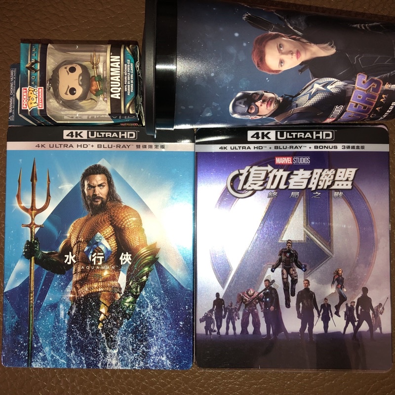 復仇者聯盟 4 終局之戰 UHD+BD 鐵盒版、水行俠 UHD+BD 雙碟版 Aquman 附預購品