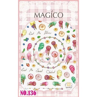 【跑單品拋售💢】Magico美甲極薄寫真背膠貼紙冰淇淋甜甜圈 136