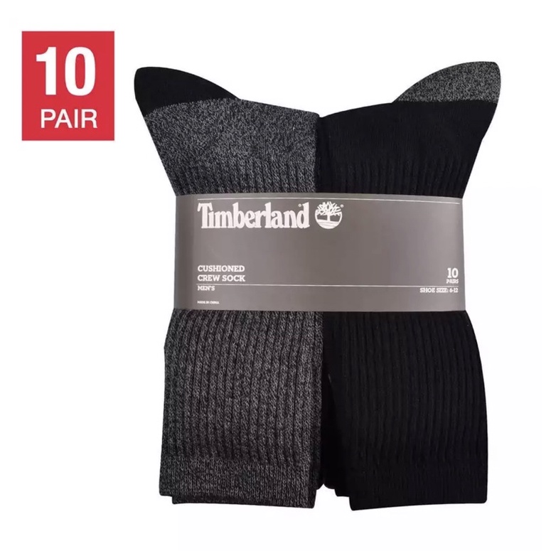 美國正品 現貨 Timberland 長襪 中筒襪 10雙 1組 黑 灰 黑灰 運動襪