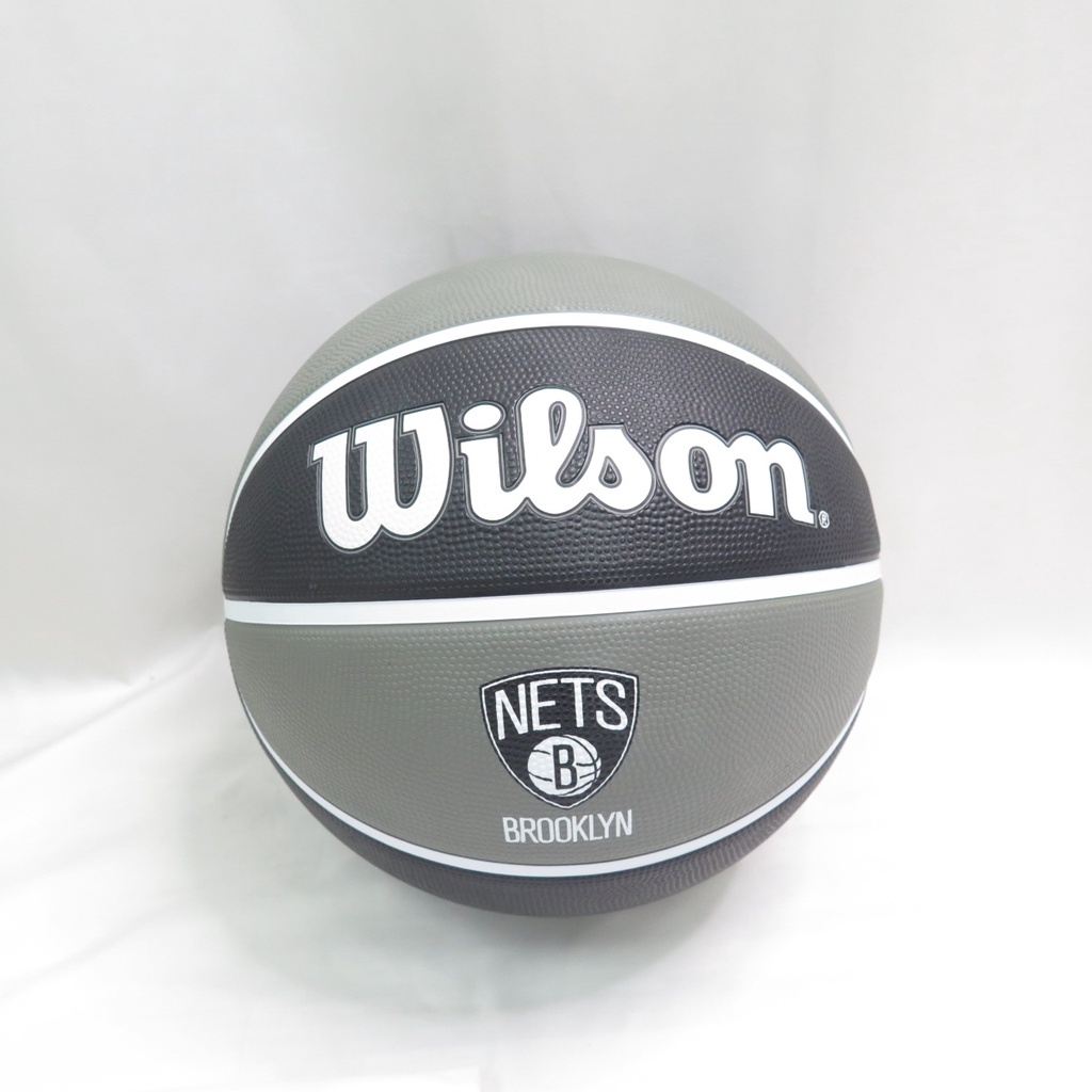 WILSON 維爾遜 NBA 隊徽系列 NETS籃網 七號籃球 橡膠籃球 WTB1300XBBRO 灰黑【iSport】