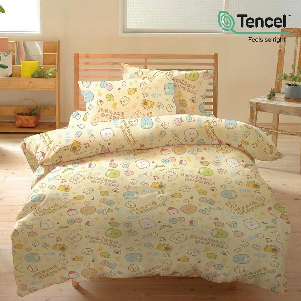 3M天絲 TENCEL 【角落生物-我的小趣味】床包枕套組 床包兩用被套組 正版授權