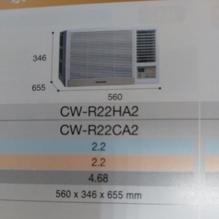 Panasonic國際 窗型右吹式變頻冷暖空調 CW-R22HA2 /單冷CW-R22CA2送標準按裝 +舊機回收