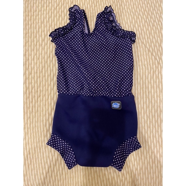 &lt;潑寶 Splash About&gt;  海軍藍 女嬰連身泳衣