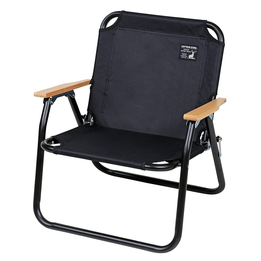 現貨】日本Captain Stag 鹿牌輕量折疊椅實木把手單人椅好收納野餐露營黑UC-1677 | 蝦皮購物