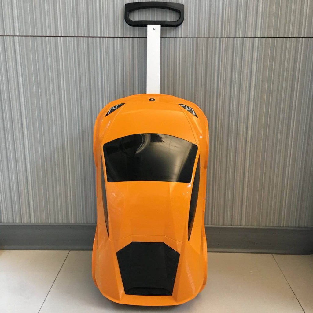 藍寶堅尼 兒童 跑車行李箱 橘色款 兒童登機箱 Lamborghini 行李箱