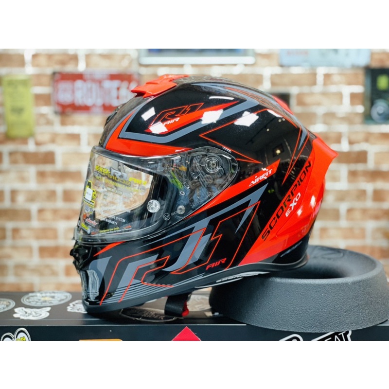 【Biker Shop】Scorpion EXO- R1 彩繪帽 全罩安全帽 騎士安全帽 跑車 街車 通勤 黑紅