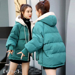 反季羽絨棉服女短款棉襖2020冬季新款韓版寬鬆學生麵包服棉衣外套1