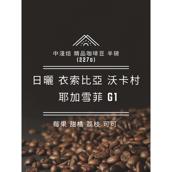 &lt;新品上市 咖啡豆專區&gt; 衣索比亞 沃卡村 耶加雪菲 G1 咖啡豆 精品咖啡豆 莊園級咖啡豆 半磅 227g