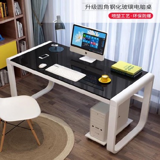 電腦桌 辦公桌 寫字桌 學習桌 個性工作室 加寬鋼化玻璃家用寫字臺 書桌 省空間簡約房間看書