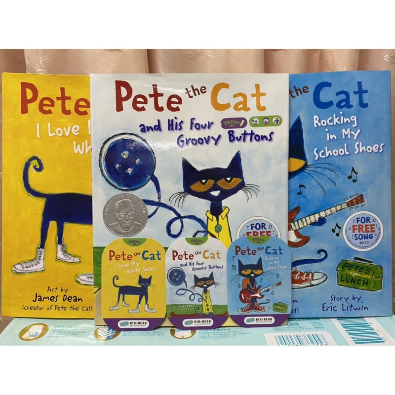 二手 KidsRead Pictory 英文繪本Pete the Cat 含CD+點讀貼紙(已貼在書裡)+點讀小卡+原廠