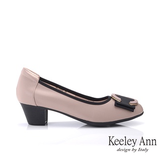 Keeley Ann 雅緻金屬粗跟全真皮包鞋(4355683)
