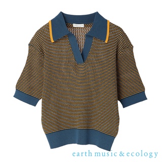 earth music&ecology 緹花短袖針織POLO衫(1L23L2C0400)