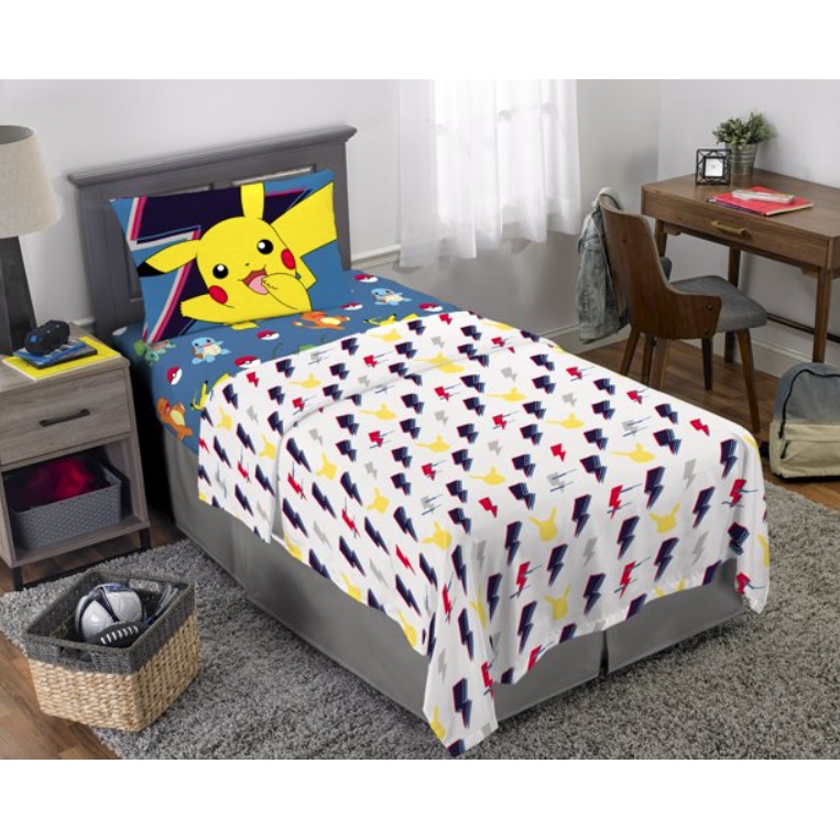 【Toy Fun】預購*美國購回 寶可夢 pokemon 神奇寶貝 皮卡丘 床單 (床包)+隔離單+枕頭套 寢具組
