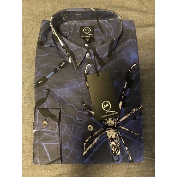 Alexander McQUEEN 專櫃品牌 深藍色 蜘蛛 襯衫 已絕版 全新