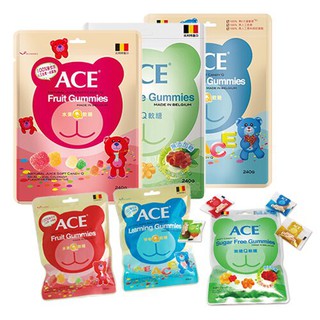 比利時ACE Q軟糖 量販包 (水果240g、字母240g、無糖240g、酸熊220g)