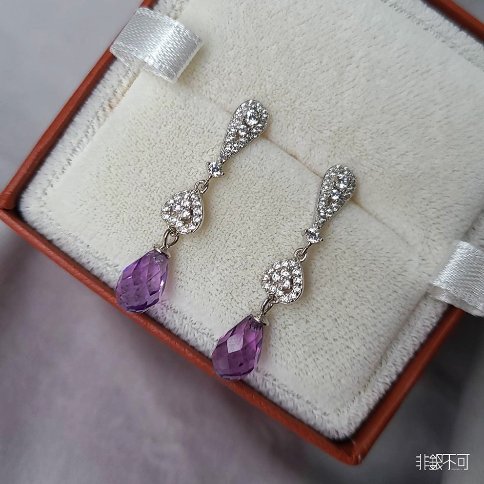 【非銀不可】紫水晶 純銀耳環