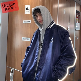 👉獨衣無二👈 兩色入 M-2XL 男生衣著 棒球外套 防風外套 休閒外套男 韓版潮流學院風寬鬆百搭帥氣棒球休閒外套