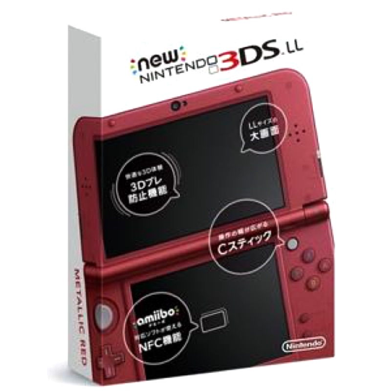 全新//任天堂 NEW N3DS LL 日規主機 4.8吋 附原廠變壓器 + 保護貼 3DS LL  送市值1200$的正版馬力歐賽車遊戲片