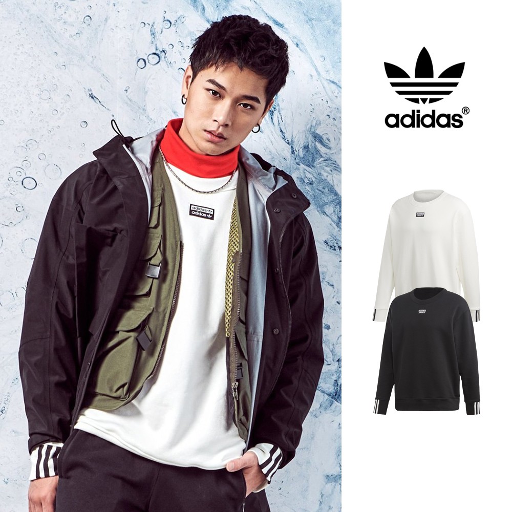 Adidas Originals 黑/白 大學T 衛衣 純棉 刷毛 運動 長袖 上衣 三葉草 高爾宣 OSN R.Y.V