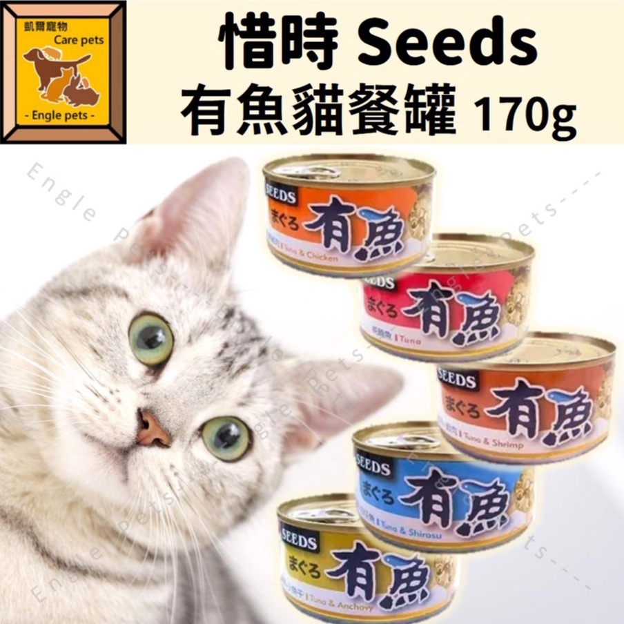 ╟Engle╢ seeds 惜時 有魚貓餐罐 170g 貓罐頭 貓咪罐頭 有魚 鮪魚底 貓咪 有魚罐頭 惜時罐頭
