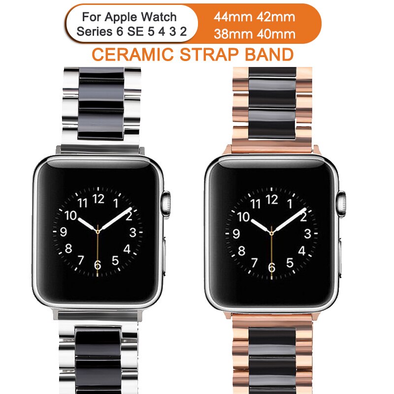 Apple Watch 7 6 Se 5 4 3 2 38Mm 42Mm 40 41Mm 44 45Mm金屬豪華陶瓷錶帶