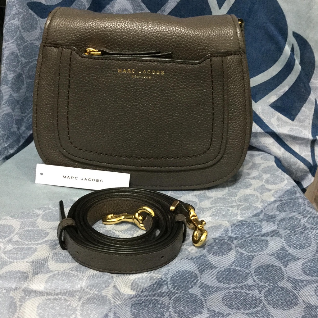 現貨全新Marc Jacobs MJ 荔枝紋真皮馬鞍包