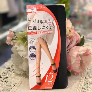 凱蒂日本精品代購 現貨特價 日本 福助 滿足 黑色 透膚 階段著壓 美腳 半統絲襪 靜電防止加工 破洞防止加大加工