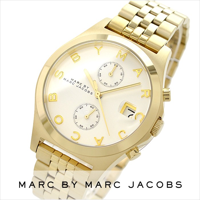 MARC BY MARC JACOBS 金色錶帶 X 銀色錶盤 手錶