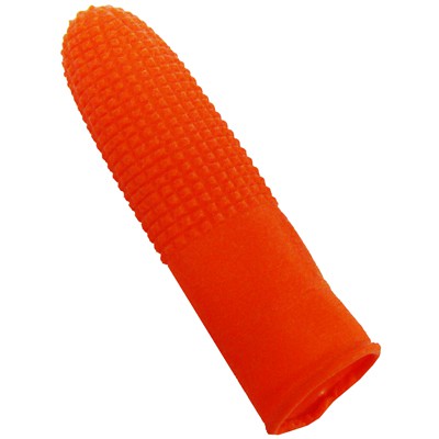 【文具通】橘色 防滑 橡膠 白色 棉布 手指套 100入 F6010470