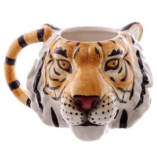 可開發票 杯子出清 老虎杯 虎年杯 交換禮物 3D浮雕 立體野生動物馬克杯 個性逼真動物手繪陶瓷杯AUBU客滿來