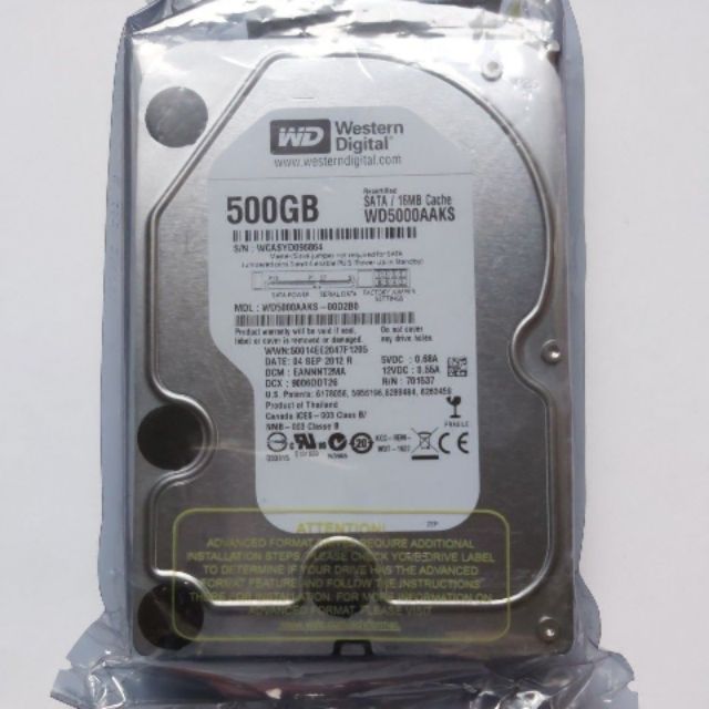 WD 500GB SATA  3.5吋硬碟全新未拆WD5000AAKS有現貨