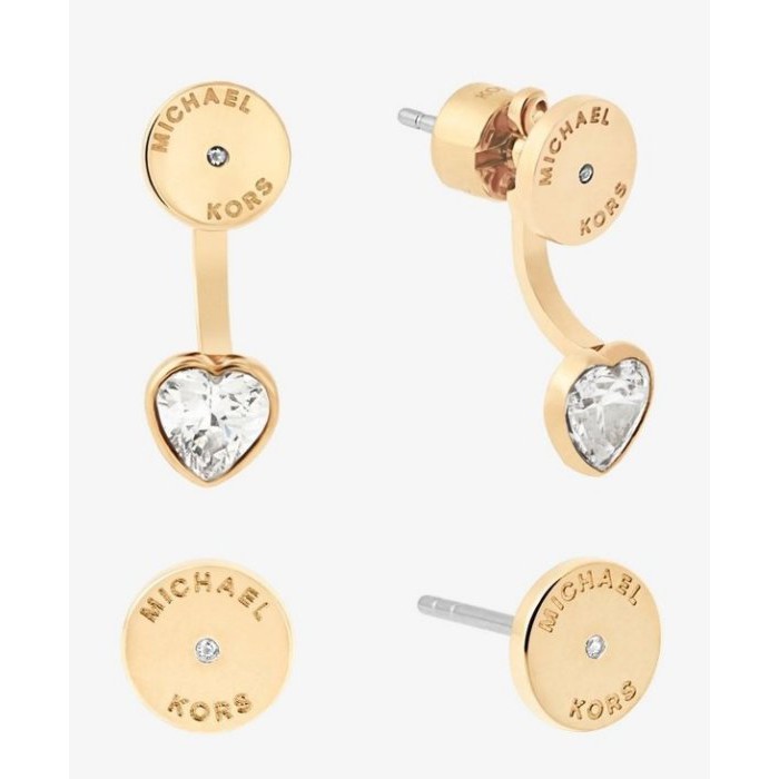 全新Michael Kors MK 金色兩用鑲鑽耳環，不鏽鋼與方晶鋯石，附禮盒，只有一件！(購買前請先詢問存貨，隨時缺貨