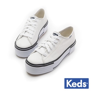 【Keds】TRIPLE UP 藝術解構厚底鞋-白 (9224W133461)