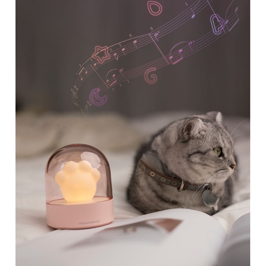 (24小時出貨) 貓掌音樂燈 三段亮度調整 USB充電小夜燈 氣氛燈 音樂小夜燈 音樂燈 超萌造型燈 貓爪燈