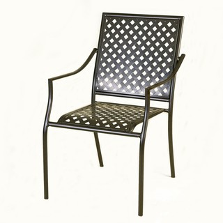 【FU31-6】 鐵製菱格椅(咖啡) S151295