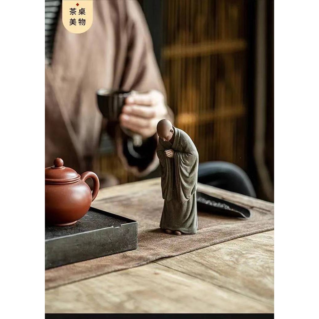 紫砂 禅意和尚 禅意 事務室の置物 陶芸作品 新品 2体 N01