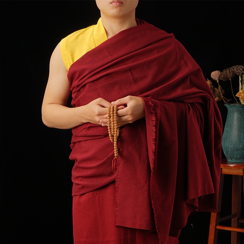 【羊絨披單】喇嘛僧服和尚出家人披肩西藏藏族藏傳佛教居士服披單 特價