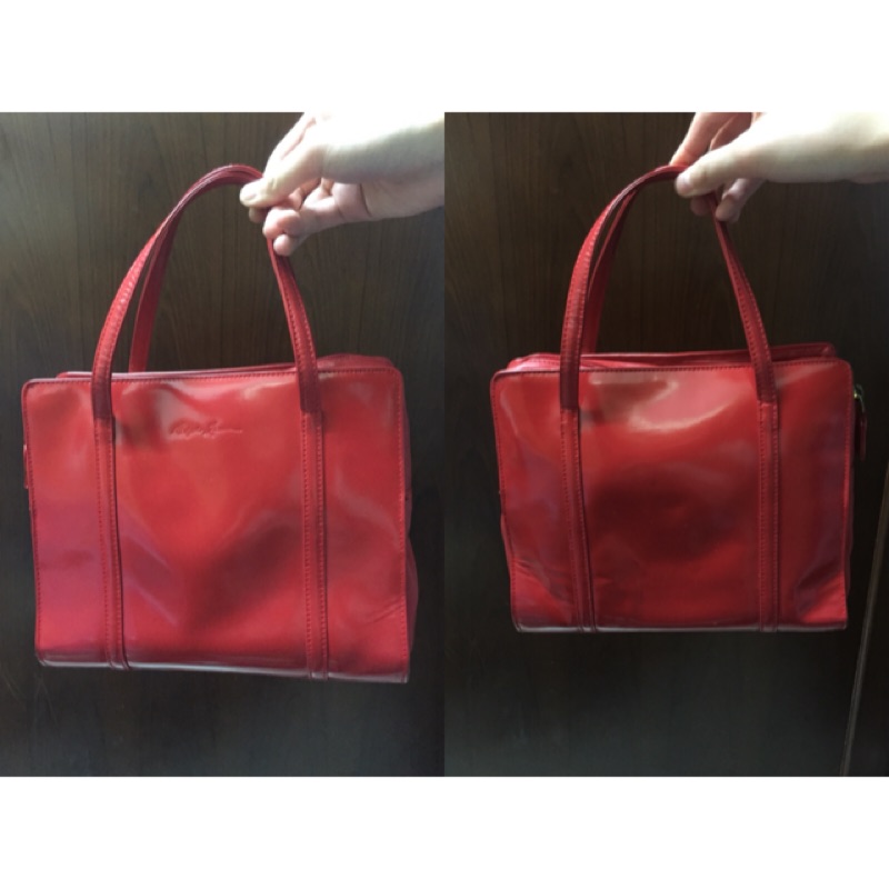 Ralph Lauren紅色漆皮手提包