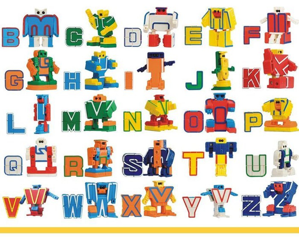 拼裝ABC字母/英文字母機器人/英文變形機器人
