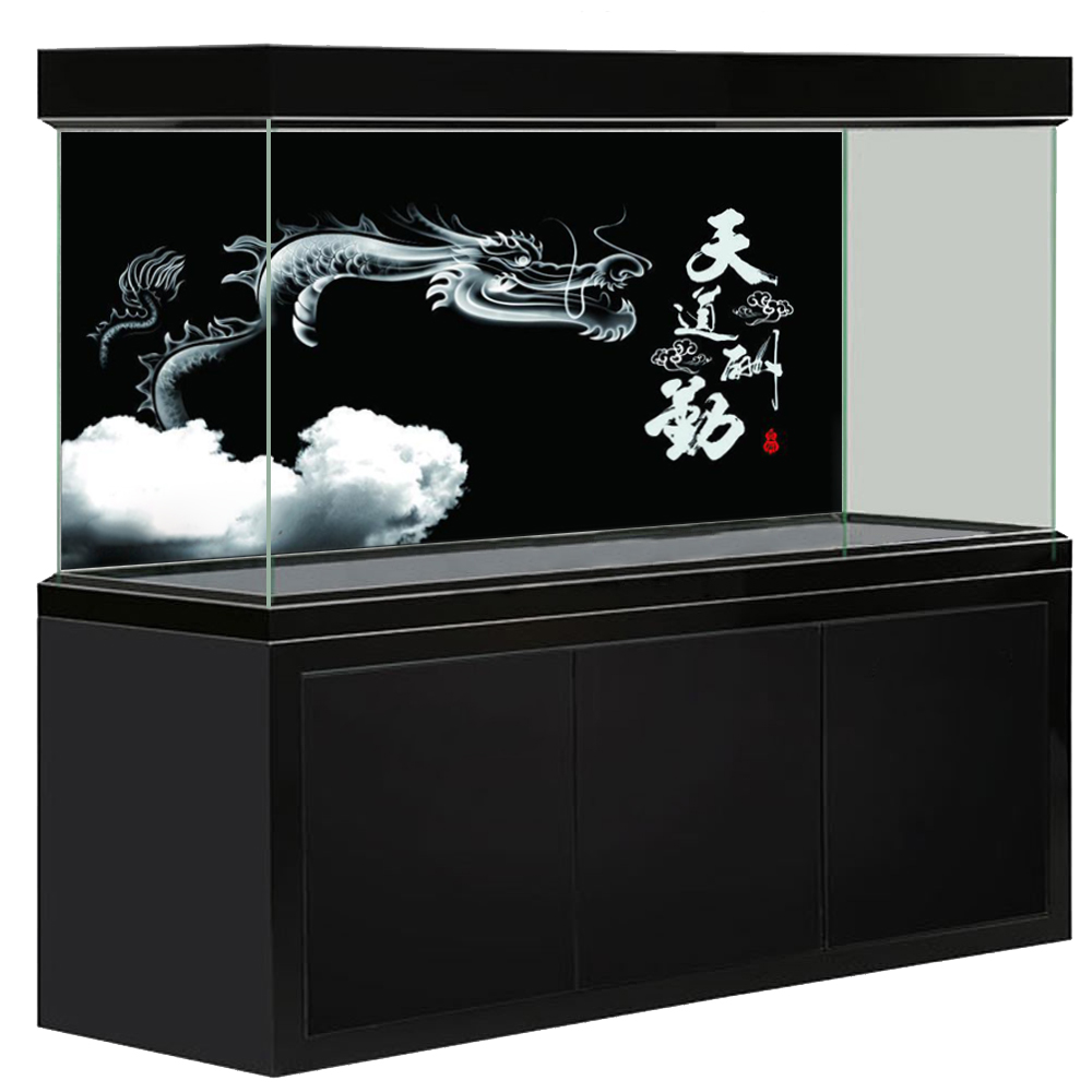 Jx 1005 魚缸背景圖片3d立體高清書法系列圖片壁紙水族館貼紙壁畫裝飾畫圖案尺寸可定制 蝦皮購物