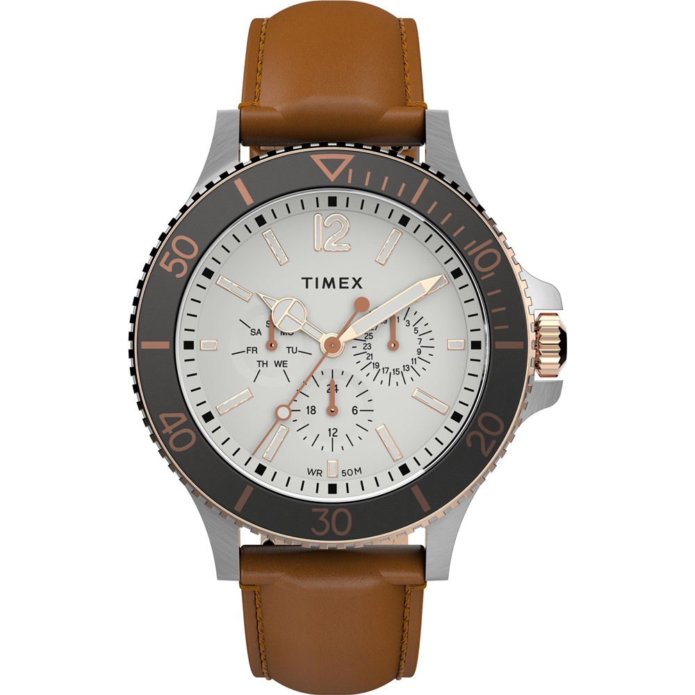 【TIMEX】 天美時 風格系列 經典紳士手錶 (白棕 TXTW2U12800)