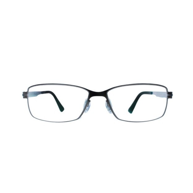【Zizka+】大方鏡框黑色框銀色鏡腳 平光眼鏡(18401-1)