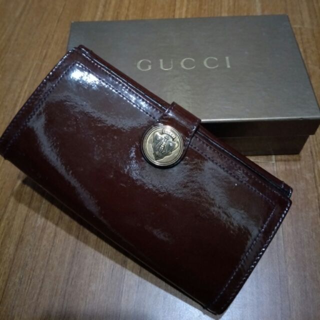 二手正品 Gucci漆皮 長夾